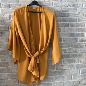 mustard color kimono